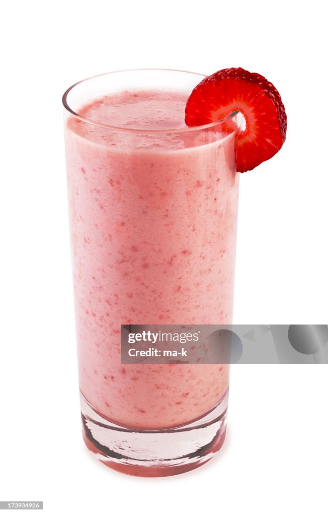 Strawberry smoothie with fruit