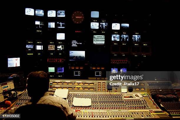 television control room - control room monitors stockfoto's en -beelden