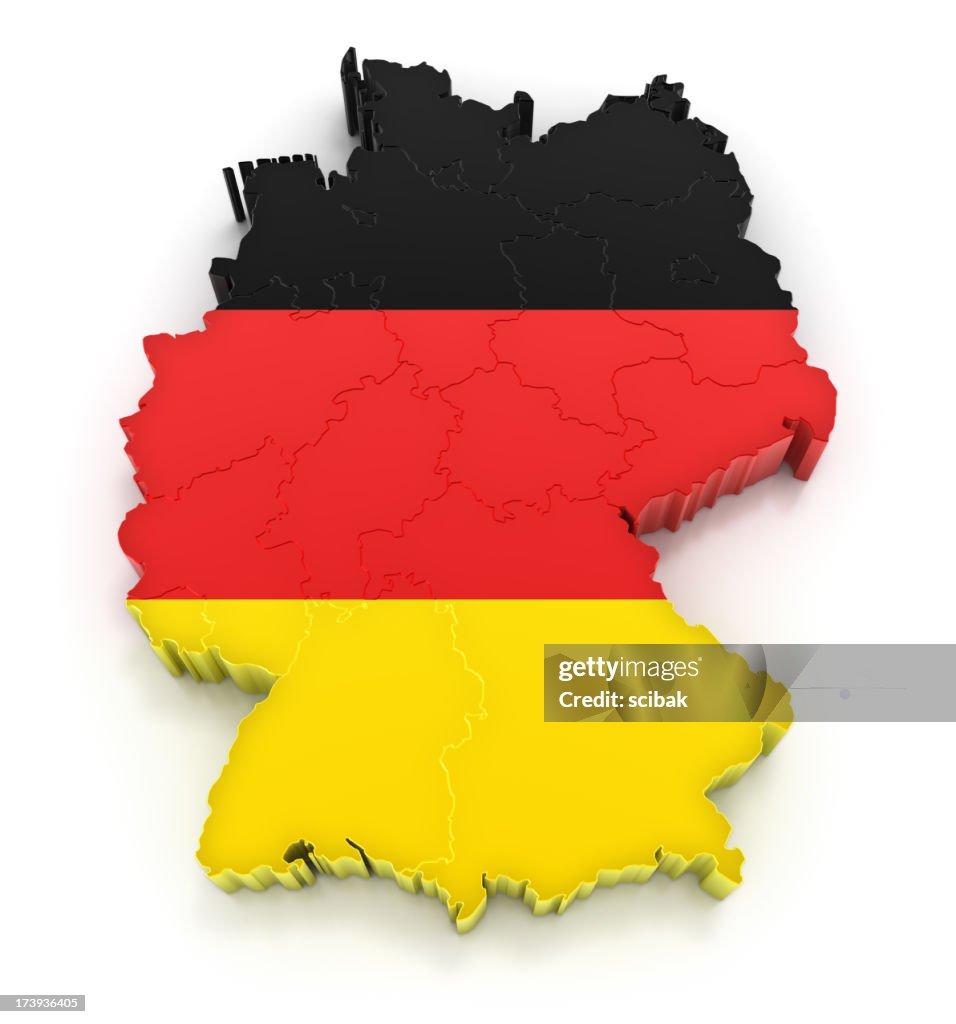 Germany map with flag