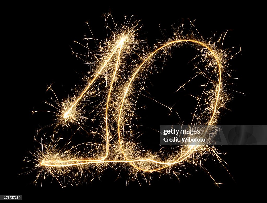 Celebration numbers series with black background