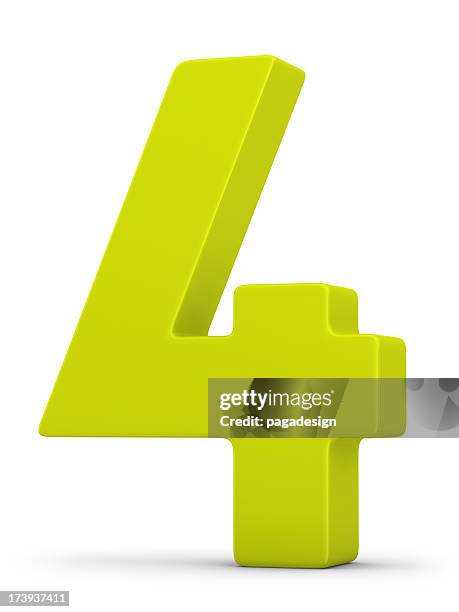 green number 4 - getal 4 stockfoto's en -beelden