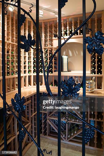 wine cellar room basement storage bottles stacked - wine rack stock pictures, royalty-free photos & images