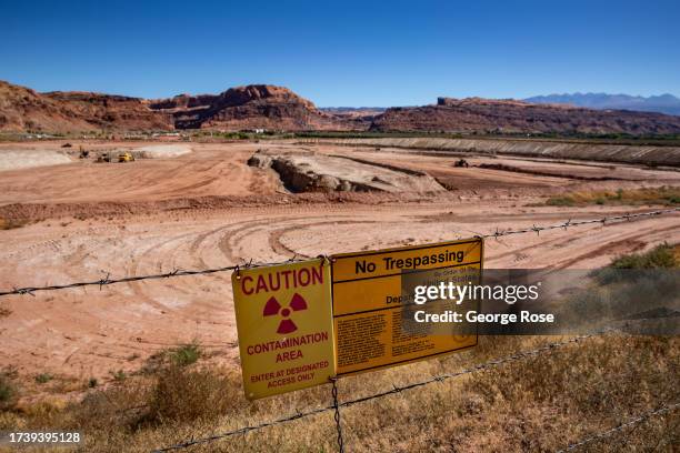 The UMTRA Project, a U.S. Department of Energy's remedial operation to remove radioactive uranium tailings from a former mining site is viewed on...