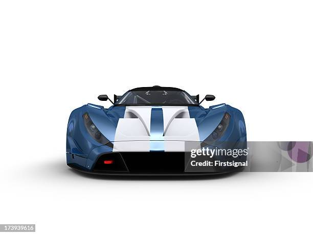 blue racecar - spoiler stock pictures, royalty-free photos & images