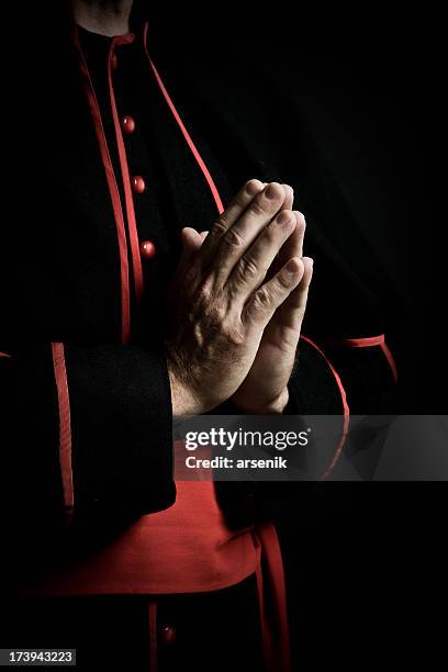 hands in prayer - catholic priest stock pictures, royalty-free photos & images