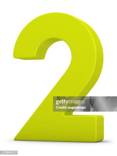 green number 2 - number 2 3d stock pictures, royalty-free photos & images