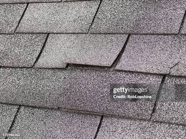 roof damage - shingle roof stock pictures, royalty-free photos & images