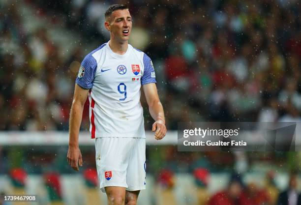 Robert Bozenik of Slovakia during the Group J - UEFA EURO 2024 European Qualifiers match between Portugal and Slovakia at Estadio do Dragao on...
