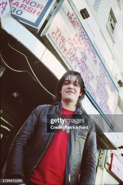 Ed Graham, drummer with The Darkness, outside The Astoria, London, 2003.