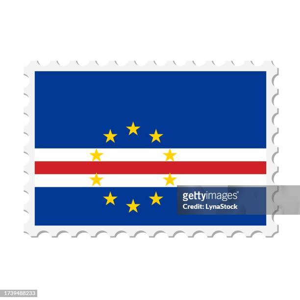 cape verde postage stamp. postcard vector illustration with cape verde national flag isolated on white background. - cape verde stock illustrations