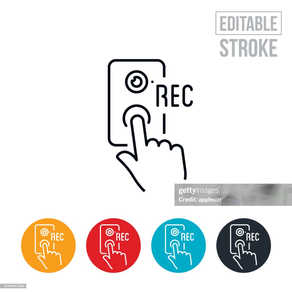 Video Doorbell Camera Thin Line Icon - Editable Stroke