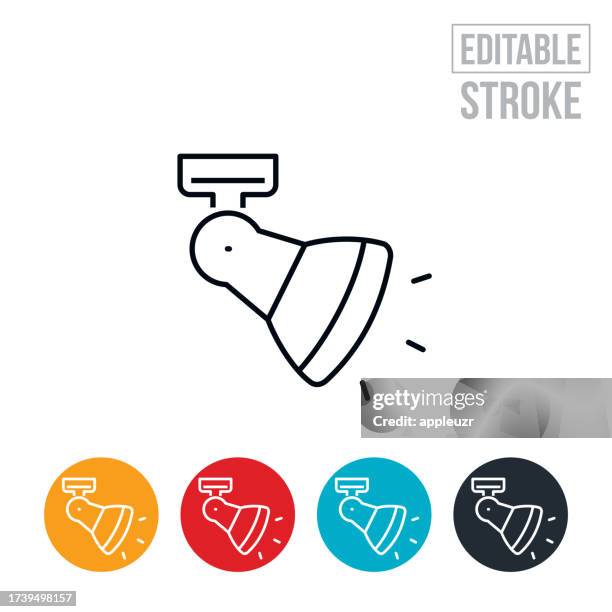 security flood light thin line icon - editable stroke - flood light stock illustrations