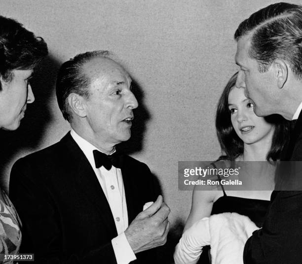 George Balanchine and John Lindsay attend the opening of "Midsummer's Night Dream" on April 17, 1967 at the New York State Theater in New York City.