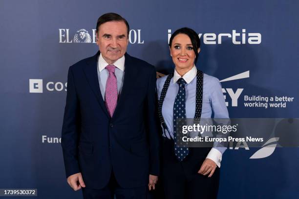 The director of El Español, Pedro J. Ramirez and Cruz Sanchez de Lara during the award ceremony Los Leones de EL ESPAÑOL 2023, on its eighth...