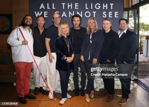 Joe Strechay, Tobias A. Schliessler, Simon Elliott, Lynda Armstrong, Shawn Levy, Mary McLaglen, Dan Levine, and Dean Zimmerman attend Netflix's "All...