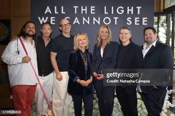 Joe Strechay, Tobias A. Schliessler, Simon Elliott, Lynda Armstrong, Shawn Levy, Mary McLaglen, Dan Levine, and Dean Zimmerman attend Netflix's "All...
