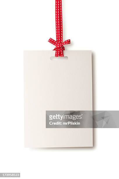 tarjeta blanca en blanco colgado de red para etiquetadora - draped fotografías e imágenes de stock