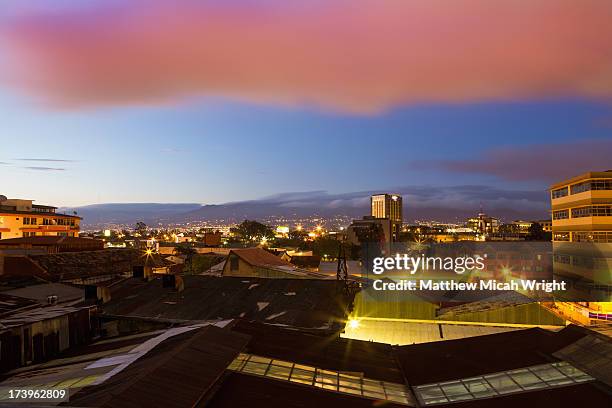 a view overlooking downtown san jose - san jose costa rica stock pictures, royalty-free photos & images