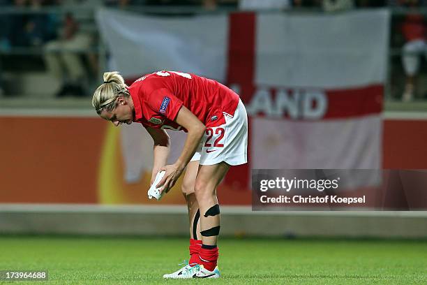 Kelly Smith of England looks dejected after the UEFA Women's EURO 2013 Group C match between France and England at Linkoping Arena on July 18, 2013...