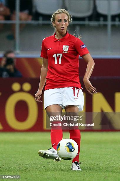 Toni Duggan of England runs with the ball during the UEFA Women's EURO 2013 Group C match between France and England at Linkoping Arena on July 18,...