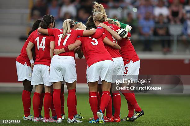 The team of England comes together prior to the UEFA Women's EURO 2013 Group C match between France and England at Linkoping Arena on July 18, 2013...