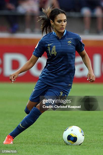 Louisa Necib of France runs with the ball during the UEFA Women's EURO 2013 Group C match between France and England at Linkoping Arena on July 18,...