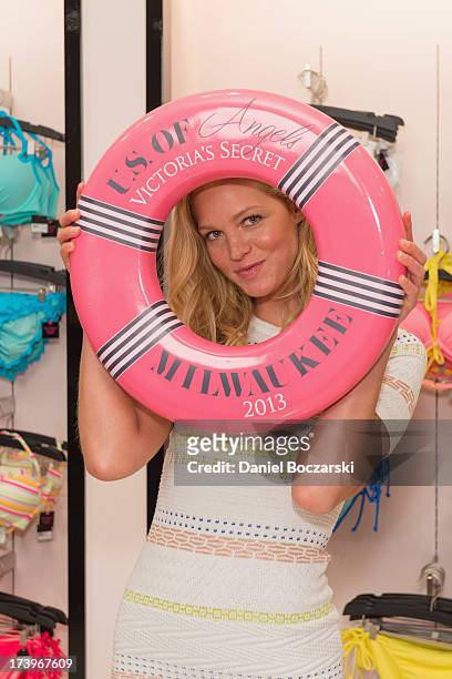 Erin Heatherton attends the Victoria's Secret U.S. Of Angels Swim Summer Tour stop on July 18, 2013 in Milwaukee, Wisconsin.