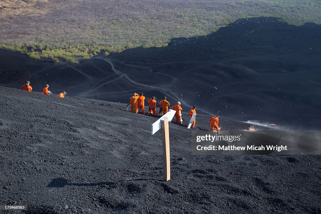 Volcano Surf The Extreme Sport Of Volcano Boarding High-Res Stock Photo - Getty Images