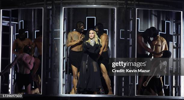 Madonna performs during The Celebration Tour at The O2 Arena on October 15, 2023 in London, England.