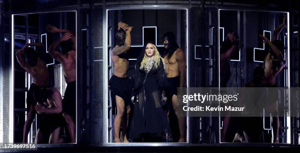 Madonna performs during The Celebration Tour at The O2 Arena on October 15, 2023 in London, England.