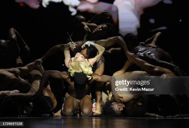 Madonna performs during The Celebration Tour at The O2 Arena on October 15, 2023 in London, England.