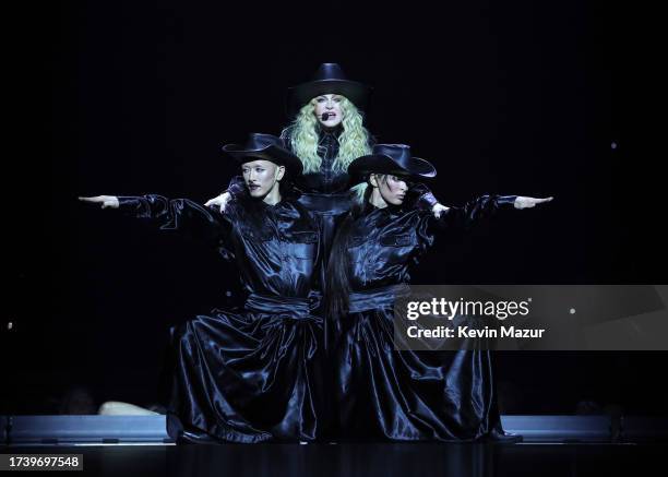 Madonna performs during The Celebration Tour at The O2 Arena on October 15, 2023 in London, England.