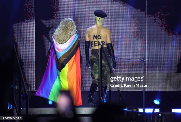 Madonna performs during The Celebration Tour at The O2 Arena on October 15, 2023 in London, England.