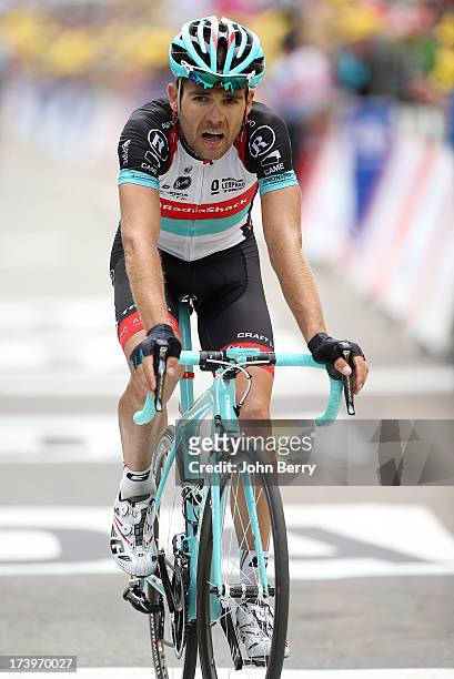 Maxime Monfort of Belgium and Team Radioshack Leopard finishes stage eighteen of the 2013 Tour de France, a 172.5KM road stage from Gap to l'Alpe...