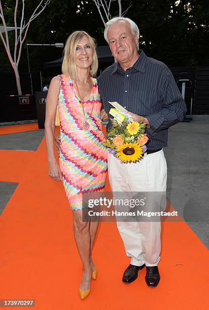 Traudl Kerth and her boyfriend Manfred Luege attend the Verena Kerth birthday party at P1 on July 18, 2013 in Munich, Germany. Kerth also celebrated...