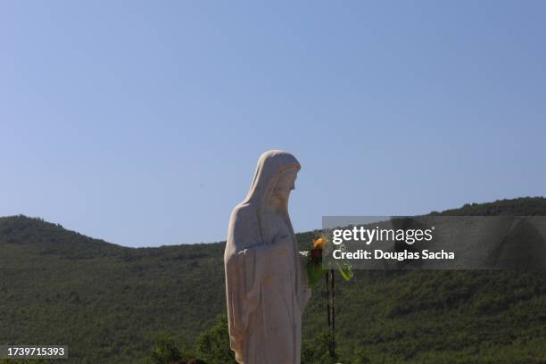 statue of our lady of medjegorje - cold war stock pictures, royalty-free photos & images