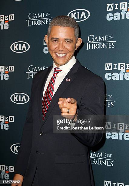 Presidential impersonator Reggie Brown attends day 1 of the WIRED Cafe at Comic-Con on July 18, 2013 in San Diego, California.