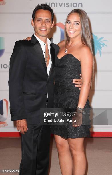 Singer Marc Anthony and Chloe Green attend the Premios Juventud 2013 at Bank United Center on July 18, 2013 in Miami, Florida.
