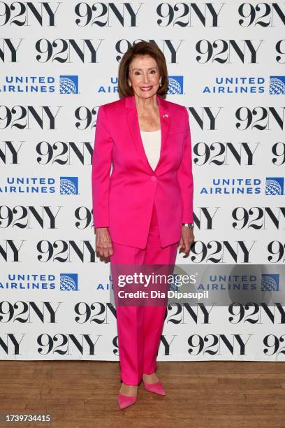 Former House Speaker Nancy Pelosi attends Speaker Emerita Nancy Pelosi in Conversation with David Rubenstein at 92NY on October 16, 2023 in New York...