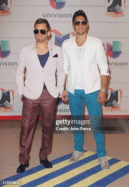 Nacho and Chino of Chino y Nacho attend the Premios Juventud 2013 at Bank United Center on July 18, 2013 in Miami, Florida.