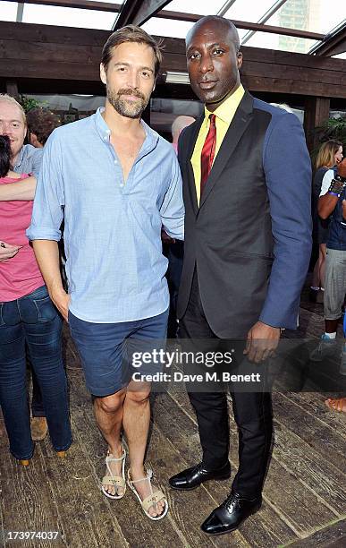 Patrick Grant and Ozwald Boetang attends Warner music group summer party in association with Esquire at Shoreditch House on July 18, 2013 in London,...