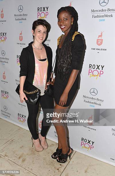 Caitlin Kelly Designer of Caitlin Kelly Swimwear and Kemi Adaramola Brand Manager for Caitlin Kelly Designer Swimwear attend the Mercedes-Benz...
