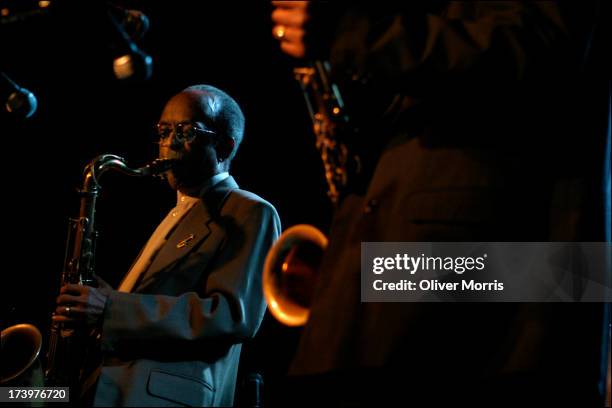 Jimmy 'Little Bird' Heath, saxophone, performing at the Blue Note jazz club in a tribute to Coleman Hawkins , Greenwich Village, New York, September...