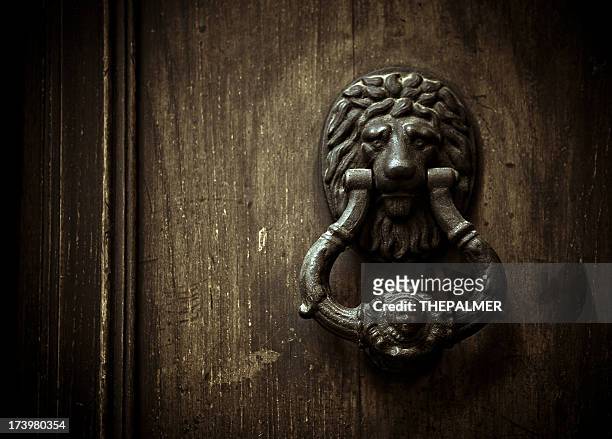 spanish knocker lion - door knocker stock pictures, royalty-free photos & images