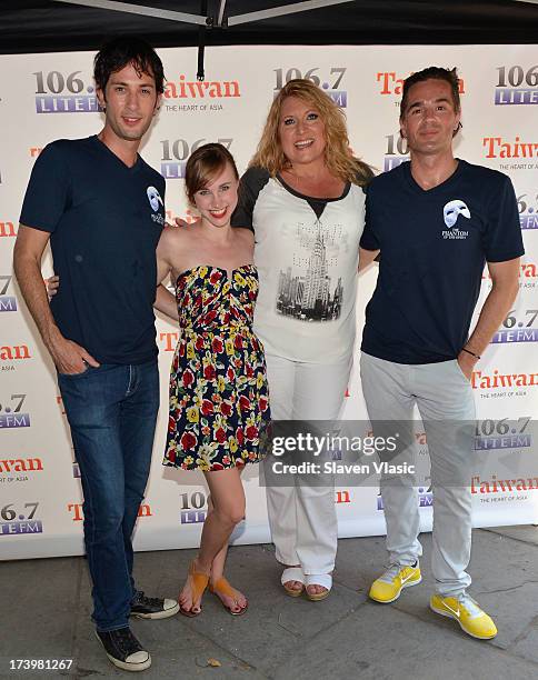 Kyle Barisich, Samantha Hill, Delilah and Peter Joback from 'Phantom of the Opera' attend 106.7 LITE FM's Broadway in Bryant Park 2013 at Bryant Park...