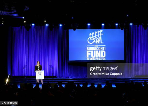 Missy Franklin speaks onstage during The Buoniconti Fund to Cure Paralysis’ 38th Annual Great Sports Legends Dinner, at the Marriott Marquis. The...