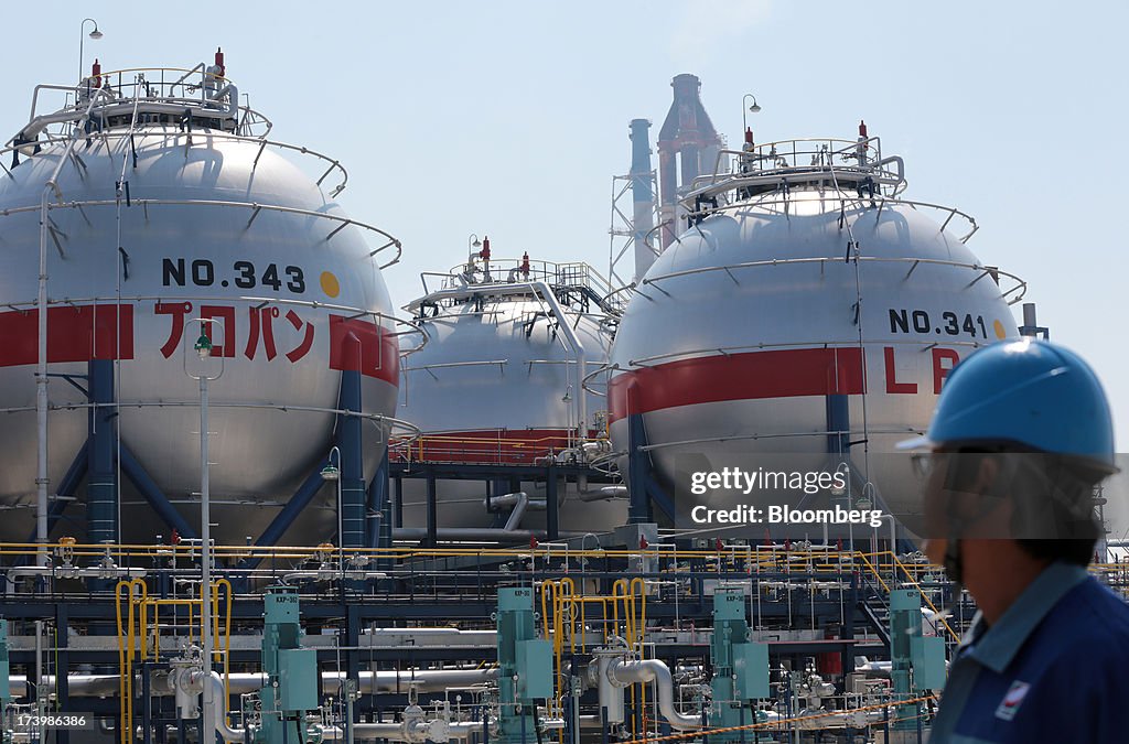 Views Of LPG Tanks At Cosmo Oil Refinery