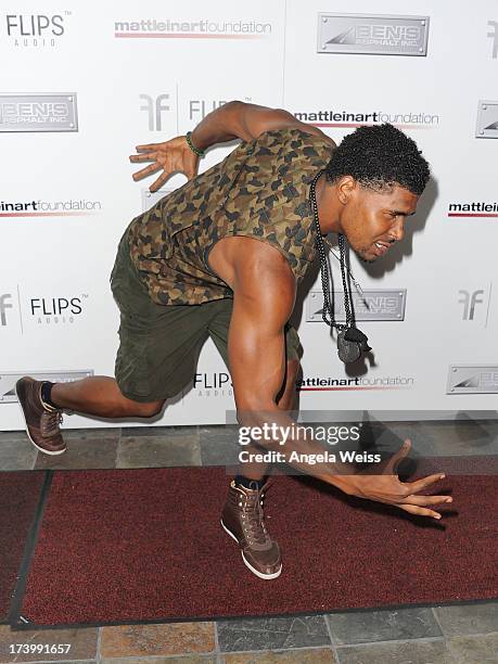 Ramses Barden arrives at the Matt Leinart Foundation's 7th Annual "Celebrity Bowl" at Lucky Strike Bowling Alley on July 18, 2013 in Hollywood,...