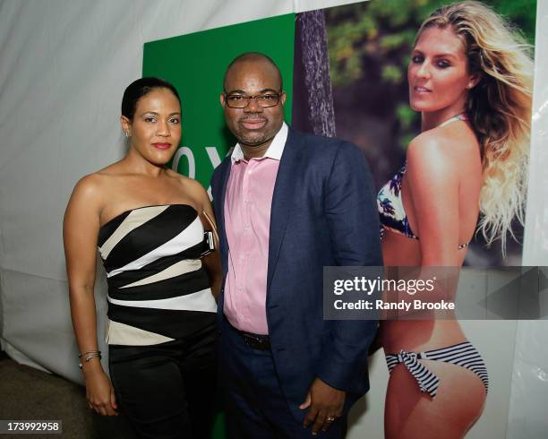 Reel Code Media's Alexia Jones and Isaac Daniel At Mercedes-Benz Fashion Week Swim 2014 - Kick Off Party at Raleigh Hotel on July 18, 2013 in Miami...