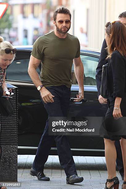 Hugh Jackman seen at BBC Radio One on July 19, 2013 in London, England.